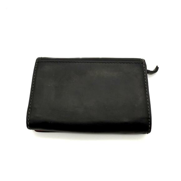 Coach Bleecker Wallet Black Leather Embossed Signature Carriage Logo Pink Lining - Picture 4 of 15